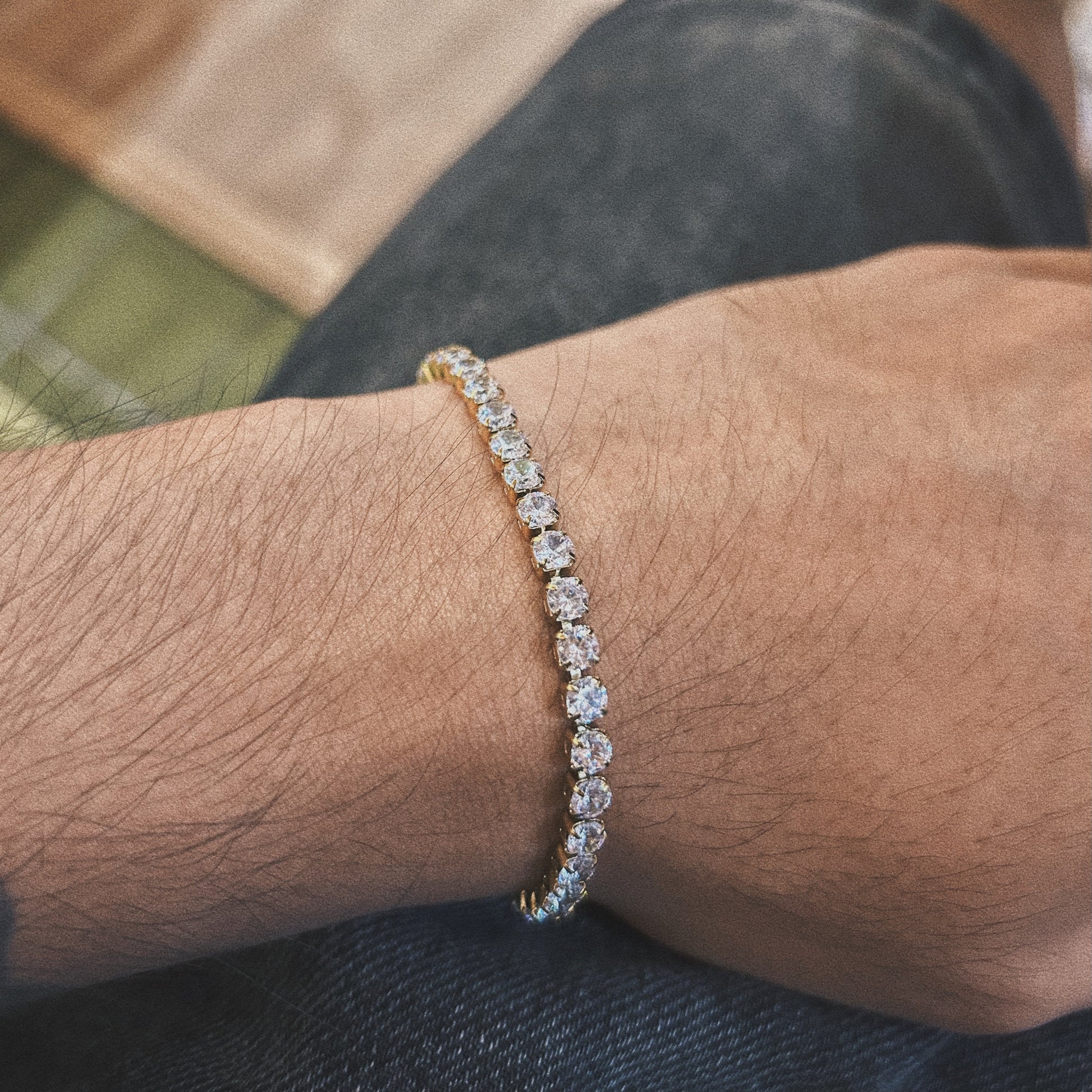 2.5MM Gold Moissanite Tennis Bracelet