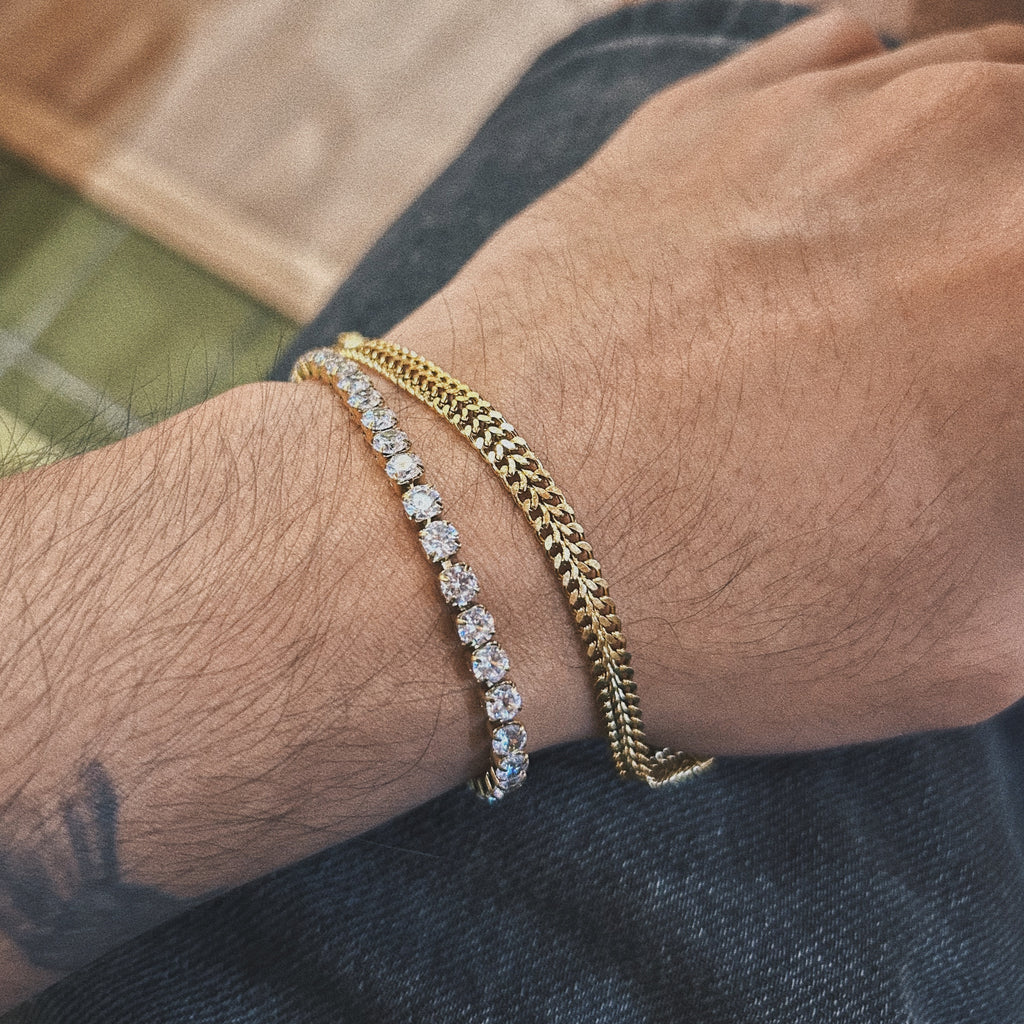 2.5MM Gold Moissanite Tennis Bracelet