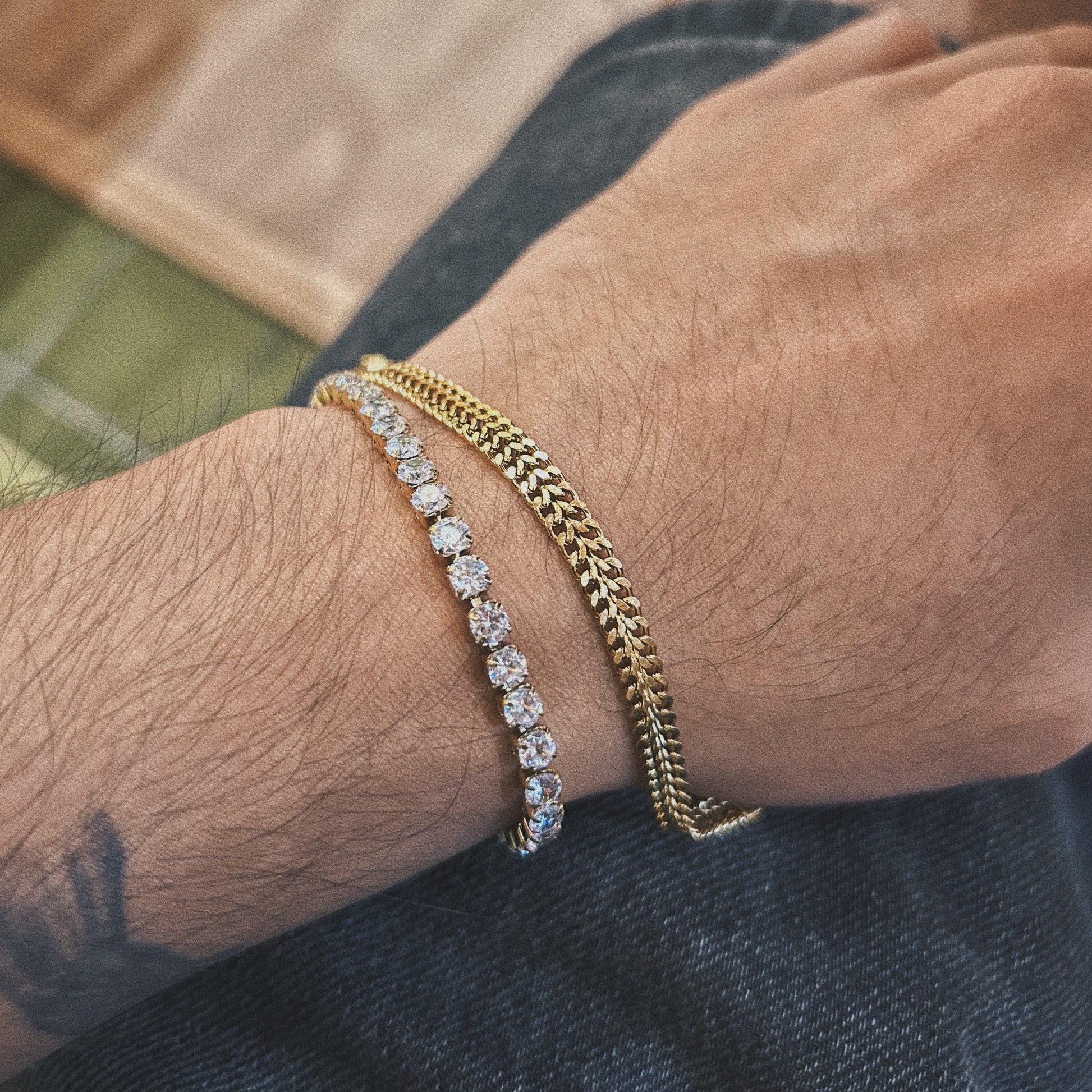 2.5MM Gold Moissanite Tennis Bracelet